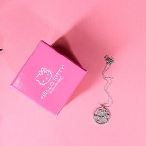 Vintage Hello Kitty Sanrio QVC DIamonique CZ Pendant Necklace and Charm